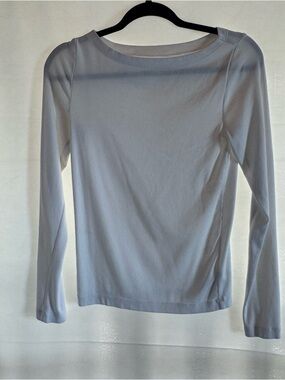 GAP Women's Long Sleeve White Boatneck Top